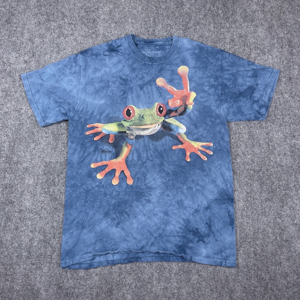 The Mountain Tree Frog T-Shirt Mens Medium Blue Tie Dye Graphic David Penfound